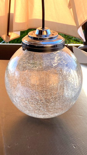 Ancien globe verre craquele - globe,